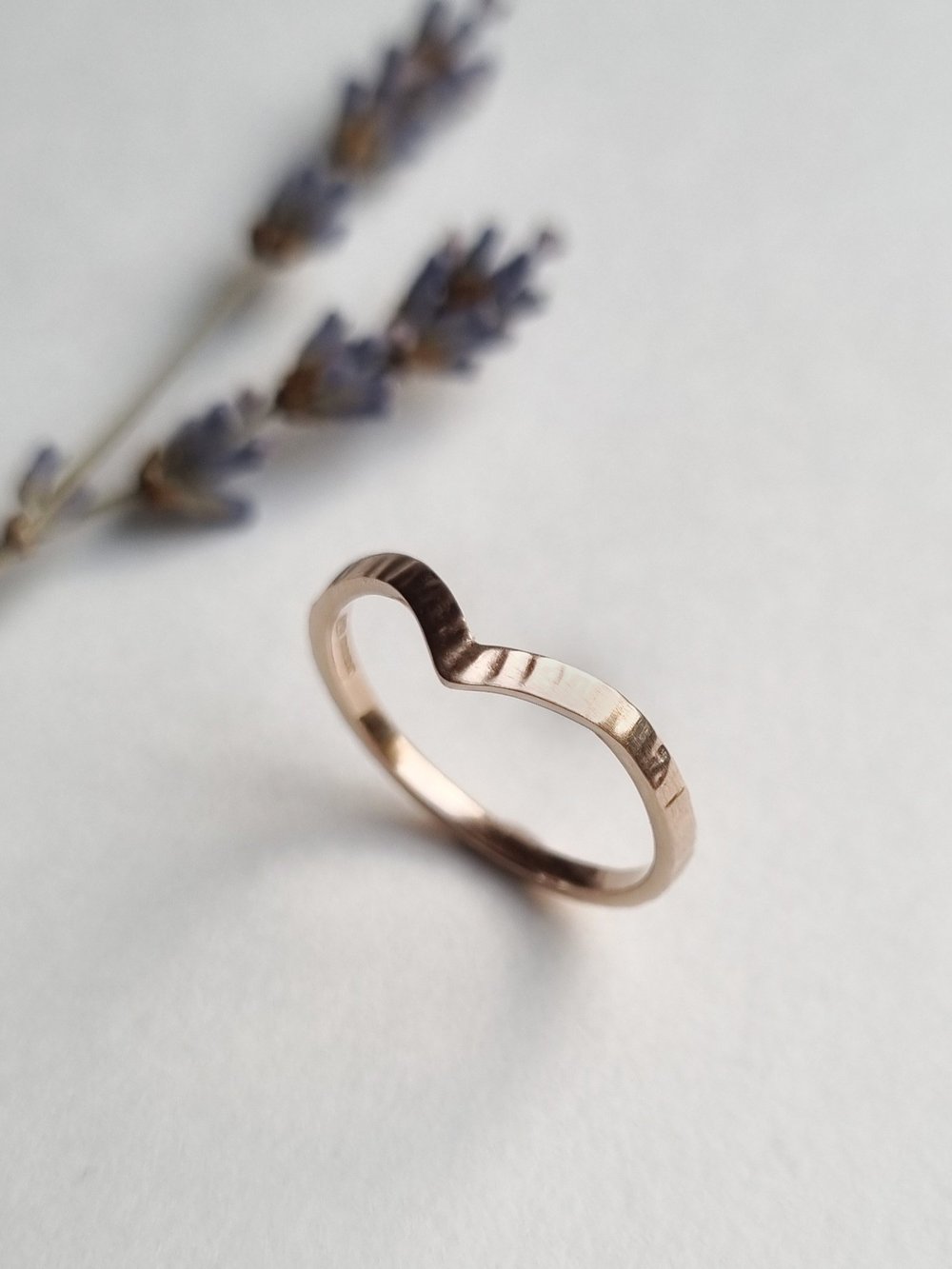 14ct Rose Gold Wishbone Ring | cathy sutherland jewellery